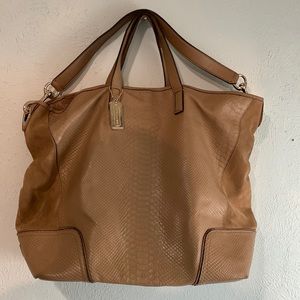 COACH HADLEY X-L TOTE E1461 F30963 Tan Python embossed leather tote